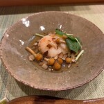 熟成鮨 ねざかなや - 海老真薯、キノコの餡掛け