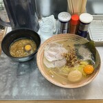 覆麺 智 - のどぐろ出汁つけそば醤油　味玉・生玉子・ネック