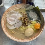 覆麺 智 - のどぐろ出汁つけそば醤油　味玉・生玉子・ネック