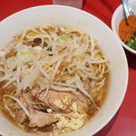 ラーメン二郎 - ラーメンミニ＋ニンニク少し＋青ネギ炙