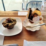 みんなのカフェ - 料理写真:抹茶マフィン、さつまいもパフェ