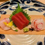 料理屋 ニチニチコレコウニチ - お造り三種盛り