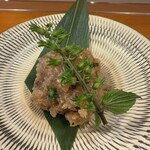 ぬる燗 - 鯵のなめろう