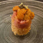 325170431 - トロたくと雲丹のミルフィーユ