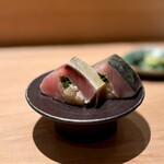 匠 進吾 - いつもの青魚シリーズ。この日は鯖。
      〆具合もいいし、毎度楽しみなツマミの一つ。