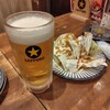 まるまさ家 - サッポロ黒ラベル生と付きだしキャベツ