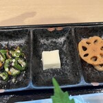 食彩　ゆめ吉 - 真ん中のお豆腐だと思ったらクリームチーズ的な感じでした！めっちゃ美味しかったです٩( 'ω' )و