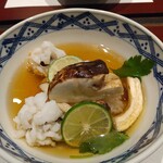 割烹 清風 - 食事：鱧と松茸の雑炊