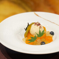 「柿のコンポート」〜メープルウォールナッツジェラート＆白ワインライムジュレと共に〜