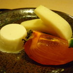 桜田 - ☆デザートは完熟な柿とジャスミンのババロア＆ラフランス☆