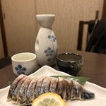 かつぺい 屋根裏 - 炙りしめ鯖と熱燗♡
