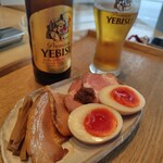 宍道湖しじみ中華蕎麦 琥珀 - ビールとおつまみセット