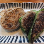 世渡 - レンコンとピーマン焼です☆今治ならではの味わいです☆2014-1111訪問