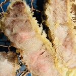 熟成豚 かわむら - 見て！このお肉の断面を！！脂最高！！