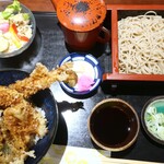 松栄庵 - 料理写真:天丼セット（冷そば）