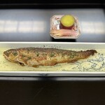 よし町 - ⑤子持ち鮎油煮焼き 丸十レモン煮 みょうが甘酢漬け