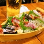 魚猫 - 2014.11 おまかせ刺盛 5点盛（980円）