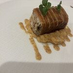 L'enfant coeur et coeur - 春巻きの皮で包んだ鶏肉、リゾット