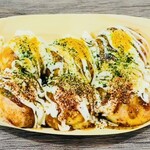 かんすけ - たこ焼き6個(一味マヨ・カレーマヨ)540円
