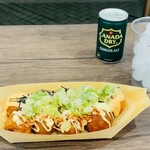 かんすけ - たこ焼き9個(一味マヨ)810円＋明太マヨ108円＋ねぎトッピング54円＋ジンジャエール200円＝1,172円