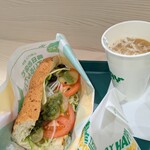 サブウェイ - チーズオンチーズとアイスカフェオレ、ポテト