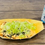 かんすけ - たこ焼き6個(一味マヨ)540円＋明太マヨ108円＋ねぎトッピング54円＋カルピス200円＝902円