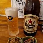 水道橋 牛タンいろ葉 - 赤星中瓶：715円