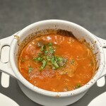 malca - 鳴門尾崎水産よりクエ 帆立 トマトとサフランの煮込み