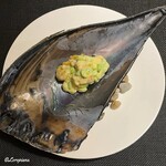 DADA - たいらぎ貝と枝豆と南瓜のニョッキのロックフォール風味