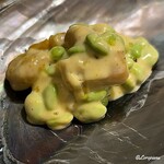 DADA - たいらぎ貝と枝豆と南瓜のニョッキのロックフォール風味