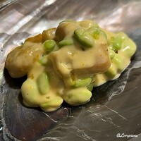 DADA - たいらぎ貝と枝豆と南瓜のニョッキのロックフォール風味