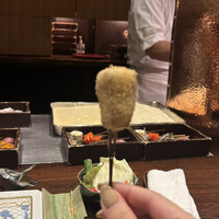 北新地　串かつ凡 - 黒毛和牛のシャトーブリアン（ピンボケ泣）