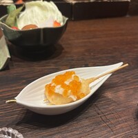 北新地　串かつ凡 - 鮭のイクラ乗せ