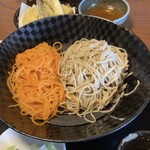 そば処 松 - 愛してやまない、唐辛子と二八の合盛り。去年くらいから1200円(税込)