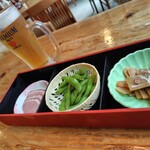 生涯青春の湯　つるつる温泉　お食事処 - 生ビールセット