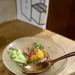 川越 蔵ふと - 炙りラム肉ユッケ