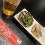 食家あさくさ - お通し　胡麻和え　鯖南蛮