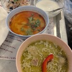 東桜パクチー - グリーンカレーとトムヤンスープが一度に楽しめるのは嬉しい