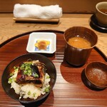 京味 もと井 - サンマの肝やき ご飯