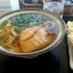 しらが - うどん（中）、きつね  ちくわ天ぷら   計￥450