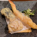 食彩庵 わたつみ - 天麩羅　海老、タラの白子