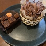 手作りケーキ 苺菜 - 料理写真:チョコモンブランとおまけのブラウニー