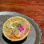 鶏匠 膳 - 鶏の生ハムとイチジクの白和え