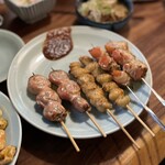 焼き鳥おおしば 拝島本店 - トマト包み＆ぼんじり＆しそ巻き