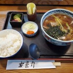 安曇野 - 料理写真:鴨南蛮そば＆半ライス