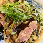 炭吟醸 - 地鶏のタタキ　プリプリで美味い！！