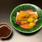 徳ㇵ本也 - 松茸フライ　大徳寺麩と銀杏　自家製ソース