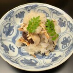 徳ㇵ本也 - 松茸の飯蒸しと蒸した丹波栗