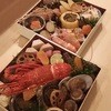 鮨旬美西川 - 料理写真:お節料理二段重25000円税込。当店「旬美にしかわ」らしさを追及し、一年の感謝を込め仕上げさせて頂いております。ご注文の際はどうぞご連絡くださいませ(受付)12月26日迄(受渡日)12月30日15時～