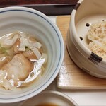 梅の花 - 蓮根まんじゅう、豆腐焼売　断面